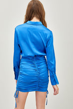 Load image into Gallery viewer, Side Tie Ruched Collar Dress
